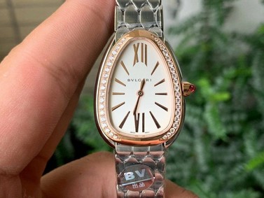 SERPENTI SEDUTTORI WATCH SS/RG BVF 1:1 BEST EDITION WHITE DIAL DIAMONDS RG BEZEL ON SS/RG BRACELET ETA QUARTZ Replica