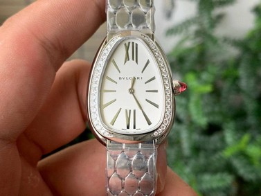 SERPENTI SEDUTTORI WATCH SS BVF 1:1 BEST EDITION WHITE DIAL DIAMONDS BEZEL ON SS BRACELET ETA QUARTZ Replica