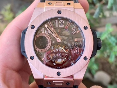 BIG BANG TOURBILLON KING 45MM RG MJF BEST EDITION SKELETON DIAL ON BLACK GUMMY STRAP Replica