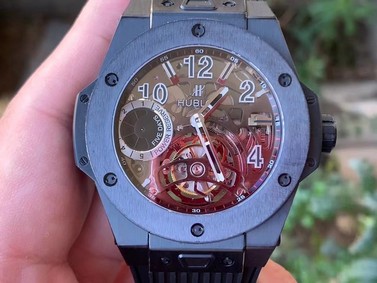 BIG BANG TOURBILLON KING 45MM PVD MJF BEST EDITION SKELETON DIAL ON BLACK RUBBER STRAP Replica
