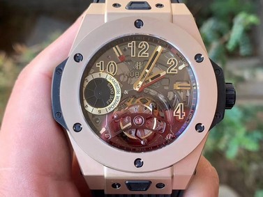 BIG BANG TOURBILLON KING 45MM YG MJF BEST EDITION SKELETON DIAL ON BLACK RUBBER STRAP Replica