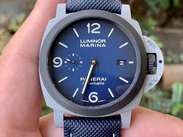 PAM 1663 CARBOTECH VSF 1:1 BEST EDITION BLUE DIAL ON BLUE KEVLAR COMPOSITE STRAP P.9010 CLONE Replica