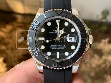 YACHT-MASTER 42MM 226659 GMF 1:1 BEST EDITION 3D BLACK CERAMIC BEZEL ON BLACK RUBBER STRAP SA3235 Replica