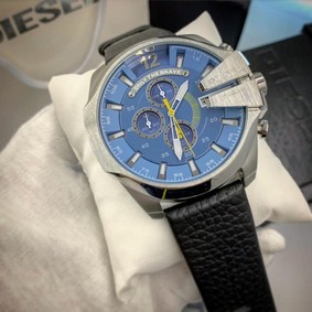 Diesel Black Strap Chrono Cheif Blue Dial Replica