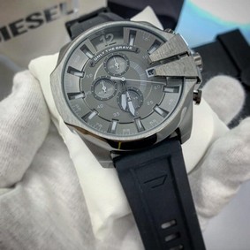 Diesel Black Strap Chrono Cheif Grey Dial Replica