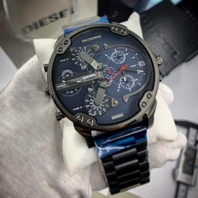 Diesel Full Black Blue Chrono Replica