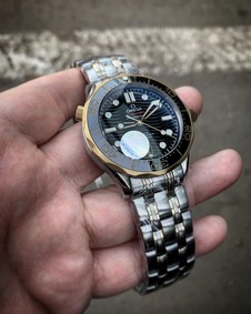 Omega Seamaster Black Dial Gold Replica