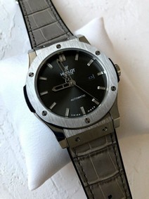 Hublot Black Hight Version on Grey Leather Strap Replica