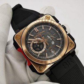 Bell Ross BR-X1 Gold Hight Version on Black Rubber Strap Replica