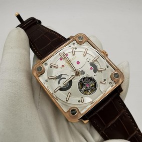Bell Ross Tourbillon Gold Hight Version on Brown Leather Strap Replica