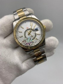 Rolers Sky White Dial Solid Steel Gold Replica