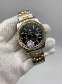 Rolers Sky Black Dial Gold Strap Steel Replica