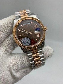 Roler Data Gold Solid Steel Chocolate Dial Diamond Replica