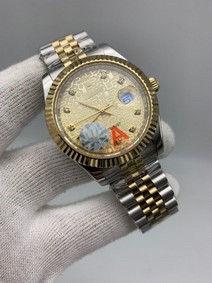 Rolers Date Diamond Gold Solid Steel Replica