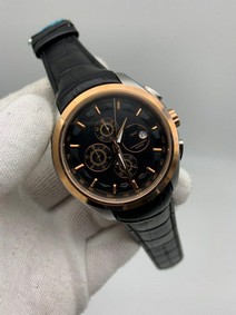 Tiss Classic White Dial on Black Lither Strap Chrono Replica