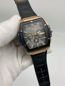 Hublot Spirit Gold Chrono Hight Version on Black Leather Strap Replica