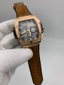 Hublot Spiri Gold Chrono Hight Version on Brown Leather Strap Replica