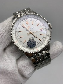 Breitling Navitimer White Chrono High Version on SS Strap Replica