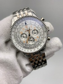 Breitling Navitimer White Chrono High Version on SS Strap Replica