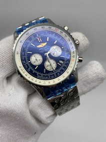 Breitling Navitimer Blue Chrono High Version on SS Strap Replica