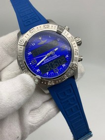 Breitling Navitimer Blue Chrono High Version on Blue Rubber Strap Replica