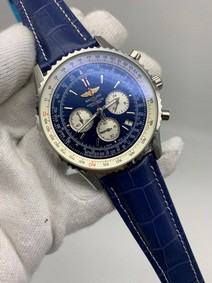 Breitling Navitimer Blue Chrono High Version on Blue Leather Strap Replica