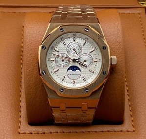 Audemars Piguet White Dial Perpetual Calendar High Version Gold Replica
