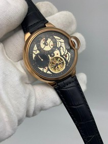 Car Santo Classic Skeleton Gold on Black Rubber Strap Replica