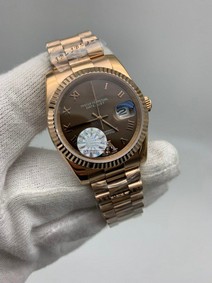 Roler Data Gold Solid Steel Chocolate Dial Diamond Replica