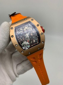 RMILL Orange Rubber Strap Gold Dial KVF Replica