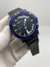 Ulysse Nardin Marine Diamond Blue Black Silver Hight Version Replica