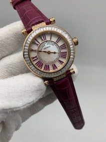 Frankc Muller Diamond Gold Red White Dial on Red Leather Strap Replica