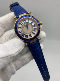 Frankc Muller Diamond Blue White Dial on Blue Leather Strap Replica