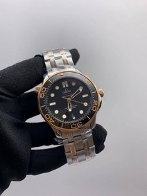 Omega Seamaster Black Silver Gold Replica