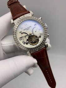 Patek Philippe Geneve Engraved White Dial Mirror Replica