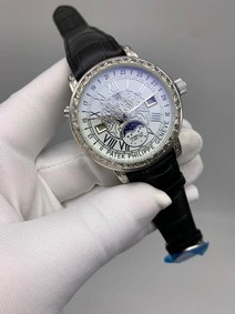 Patek Philippe Geneve Engraved White Dial Mirror Replica