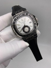 Patek Philippe Nautilus Engraved White Dial Chrono High Version Replica Watch