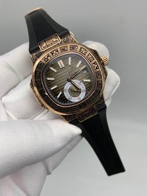Patek Philippe Nautilus Engraved Gold Dial Chrono High Version Replica
