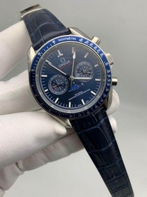 Omega Speedmaster Blue Strap Blue Dial High Version Replica