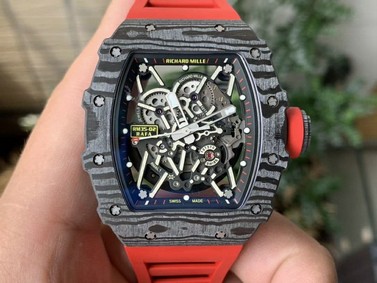 RM035-02 Real NTPT ZF 1:1 Best Edition Skeleton Dial on Red Rubber Strap V3 Replica
