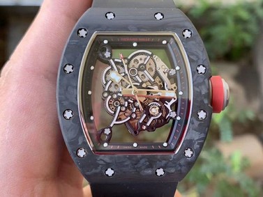 RM055 NTPT KVF Best Edition Skeleton Dial Gold on White Rubber Strap MIYOTA8215 V3 Replica