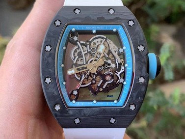 RM055 NTPT KVF Best Edition Skeleton Dial Gold on White Rubber Strap MIYOTA8215 V3 Replica