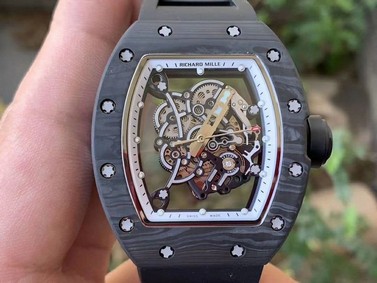 RM055 NTPT KVF Best Edition Skeleton Dial Gold on White Rubber Strap MIYOTA8215 V3 (Copy) Replica