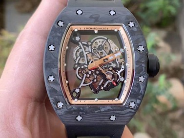 RM055 NTPT KVF Best Edition Skeleton Dial Gold on Black Rubber Strap MIYOTA8215 V3 Replica