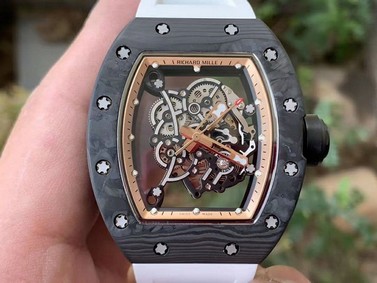 RM055 NTPT KVF Best Edition Skeleton Dial Gold on White Rubber Strap MIYOTA8215 V3 Replica