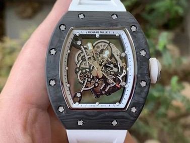 RM055 NTPT KVF Best Edition Skeleton Dial White Crown on White Rubber Strap MIYOTA8215 V3 Replica
