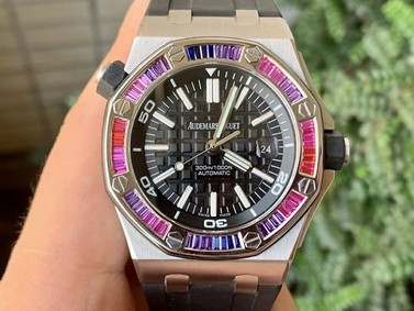 Royal Oak Offshore Diver Diamond 15703 JF 1:1 Best Edition on Rubber Strap A2824 V10 Replica