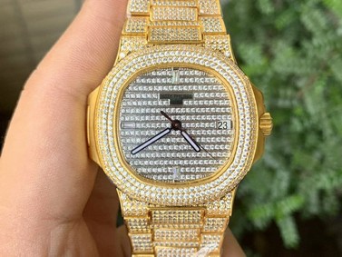 Nautilus 5719/1R RG Full Diamond PF 1:1 Best Edition on Full Diamond Bracelet A324 Clone Replica