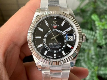 Sky-Dweller 326934 SS Noob 1:1 Best Edition Black Dial on SS Bracelet A23J Replica