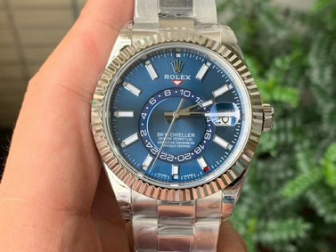 Sky-Dweller 326934 SS Noob 1:1 Best Edition Blue Dial on SS Bracelet A23J Mirror Replica